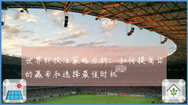 世界杯投注策略分析：如何提高你的赢率和选择最佳时机